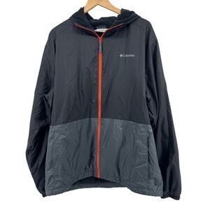 Columbia Windbreaker Mens Long Sleeve with Hood Full Zip Gray Jacket-Size Large